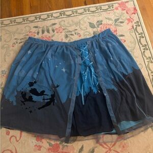 Blue and Black Women's Skirt